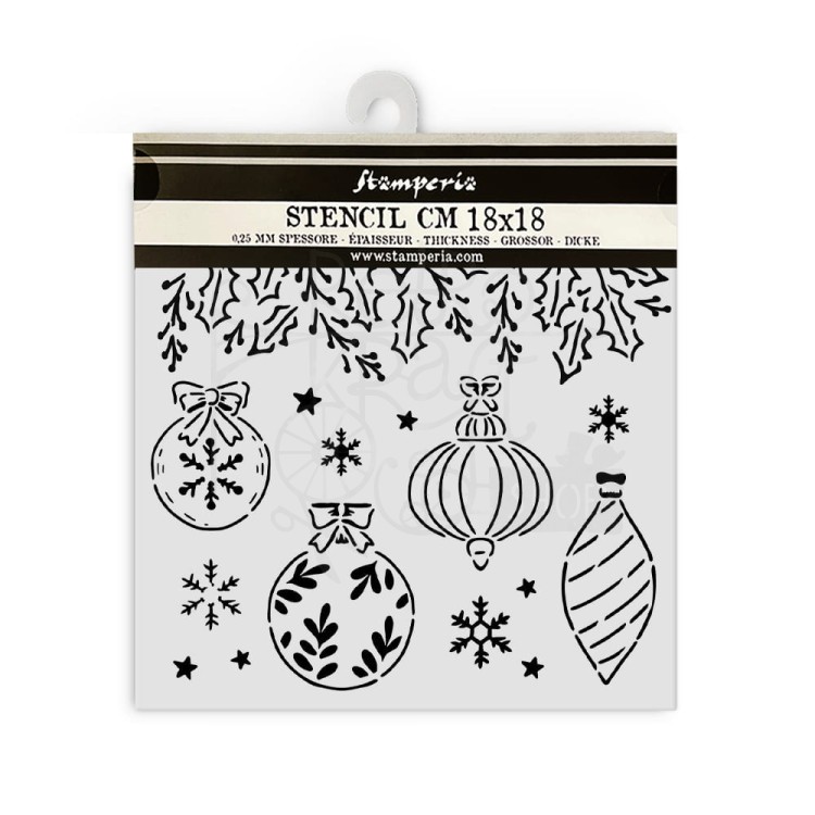 Szablon maska 18x18 The Nutcracker Bombki KSTDQ106 Stamperia