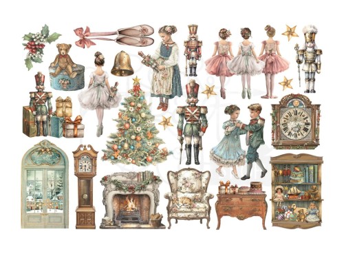 Ozdoby papierowe samoprzylepne Ephemera The Nutcracker DFLCT51 Stamperia