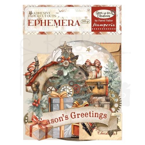 Ozdoby papierowe samoprzylepne Ephemera Gear Up For Christmas DFLCT50 Stamperia