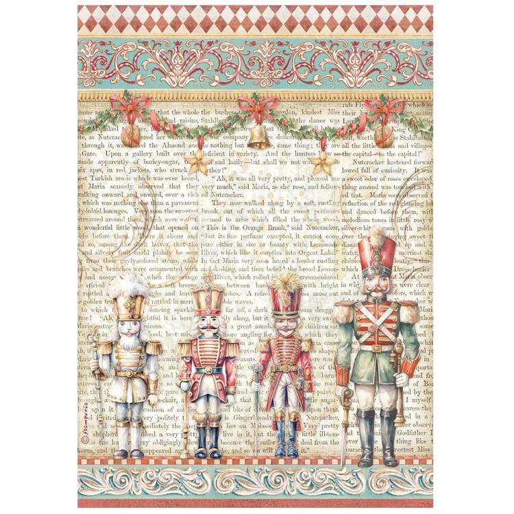 Papier ryżowy do decoupage A4 The Nutcracker Żołnierzyki DFSA4942 Stamperia