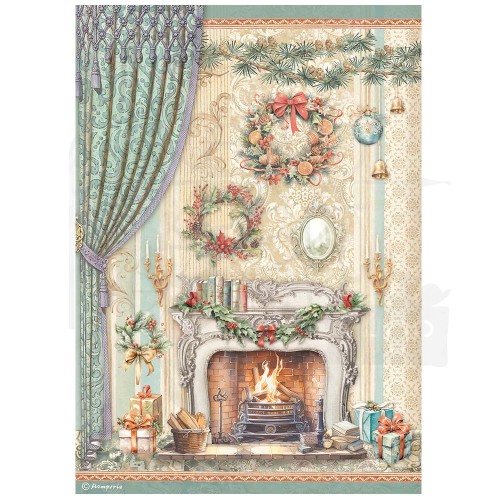 Papier ryżowy do decoupage A4 The Nutcracker Kominek DFSA4939 Stamperia