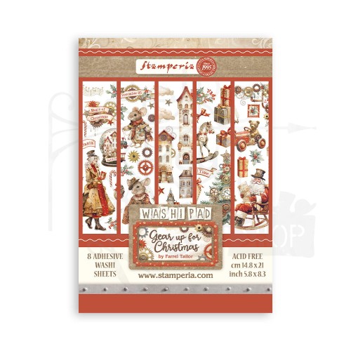 Papier washi A5 Gear Up For Christmas SBW09 Stamperia
