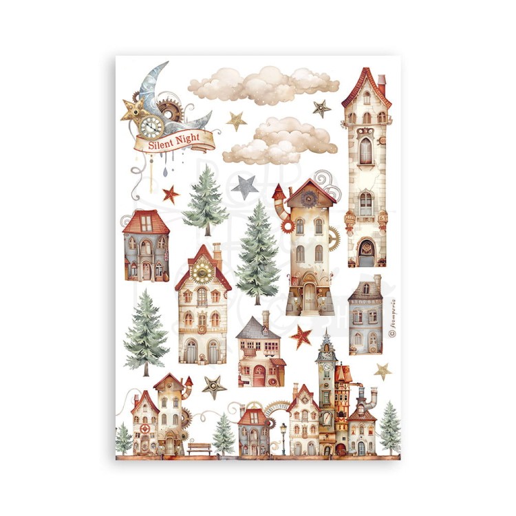 Papier washi A5 Gear Up For Christmas SBW09 Stamperia