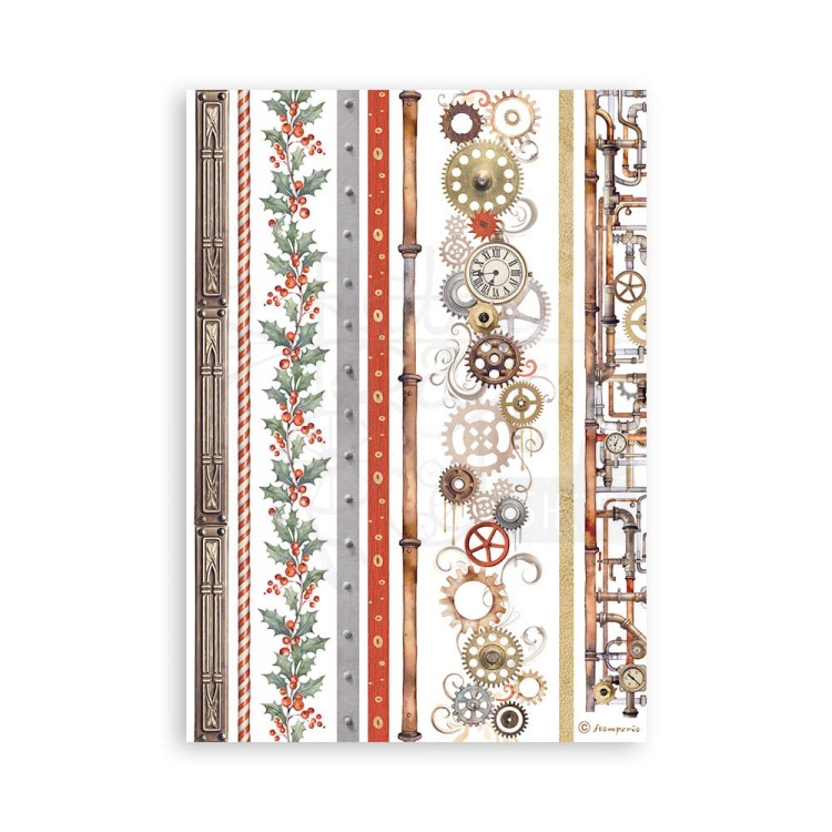 Papier washi A5 Gear Up For Christmas SBW09 Stamperia