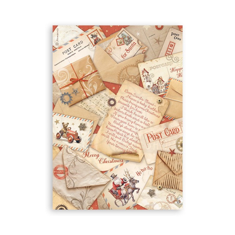 Papier washi A5 Gear Up For Christmas SBW09 Stamperia