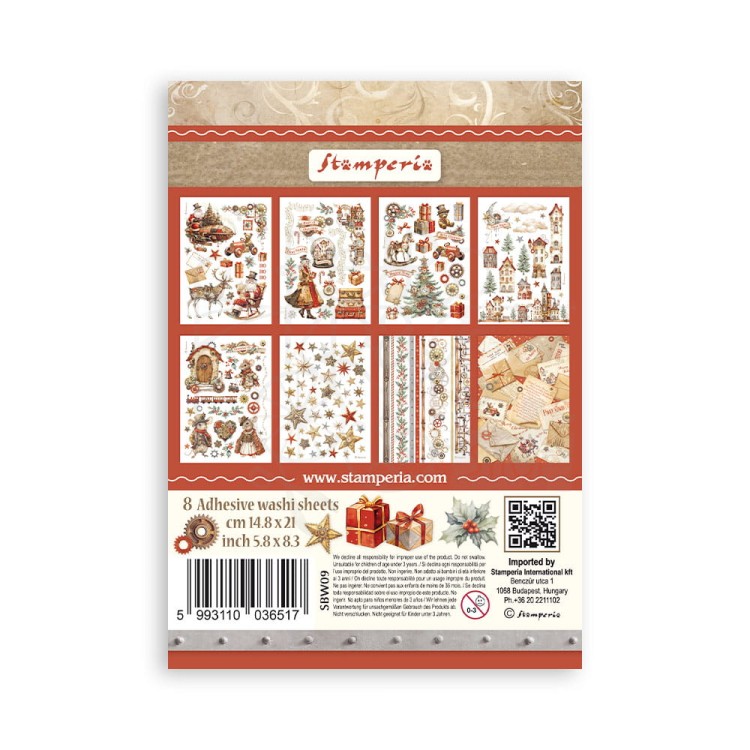 Papier washi A5 Gear Up For Christmas SBW09 Stamperia