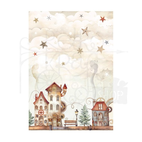Papier ryżowy A6 Gear Up For Christmas Backgrounds tła - zestaw 8szt DFSAK6026 Stamperia