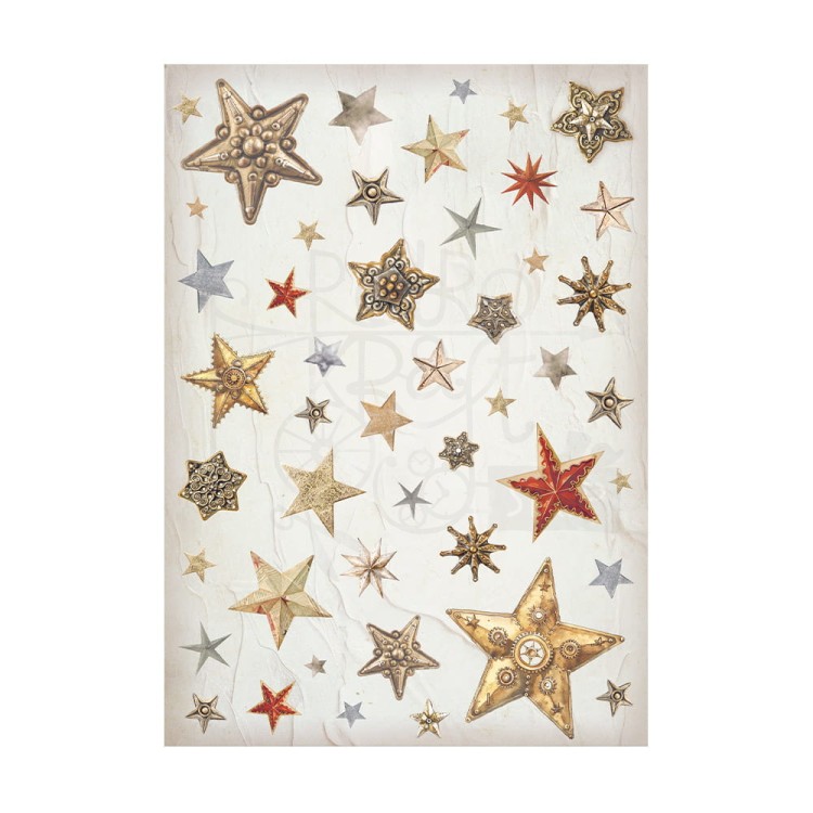 Papier ryżowy A6 Gear Up For Christmas Backgrounds tła - zestaw 8szt DFSAK6026 Stamperia