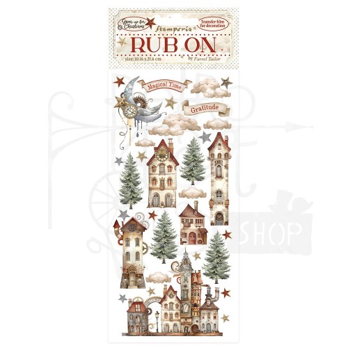 Rub-on transfer 10x21.6cm Gear Up For Christmas Kamieniczki DFLRB100 Stamperia