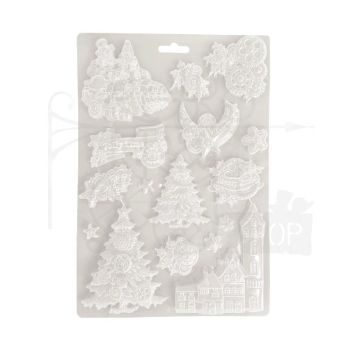 Foremka do odlewów A4 Gear Up For Christmas Mikołaj choinki i kamieniczki K3PTA4579 Stamperia