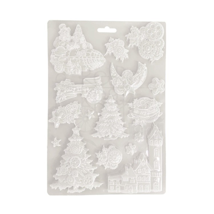 Foremka do odlewów A4 Gear Up For Christmas Mikołaj choinki i kamieniczki K3PTA4579 Stamperia