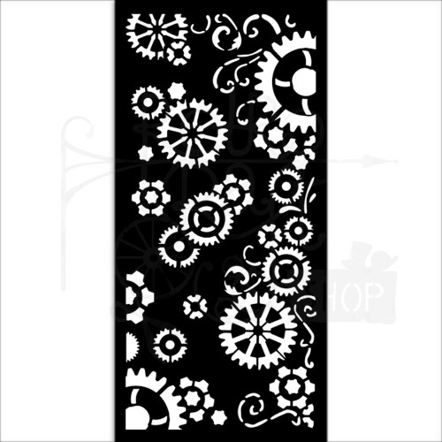 Szablon maska 12x25cm Gear Up For Christmas Zębatki KSTDL98 Stamperia