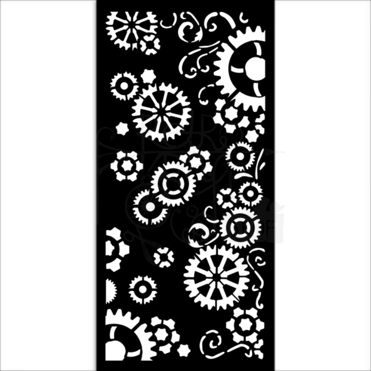 Szablon maska 12x25cm Gear Up For Christmas Zębatki KSTDL98 Stamperia