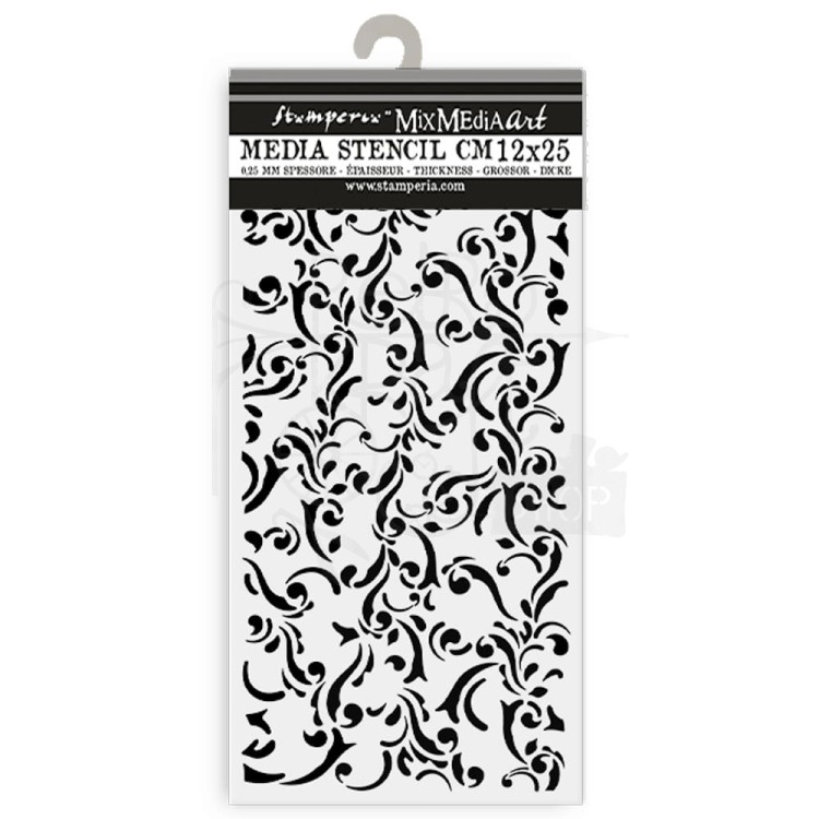 Szablon maska 12x25cm Gear Up For Christmas Tekstura ornamenty KSTDL99 Stamperia
