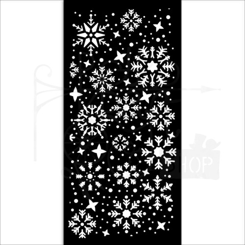 Szablon maska 12x25cm Gear Up For Christmas Śnieżynki KSTDL100 Stamperia
