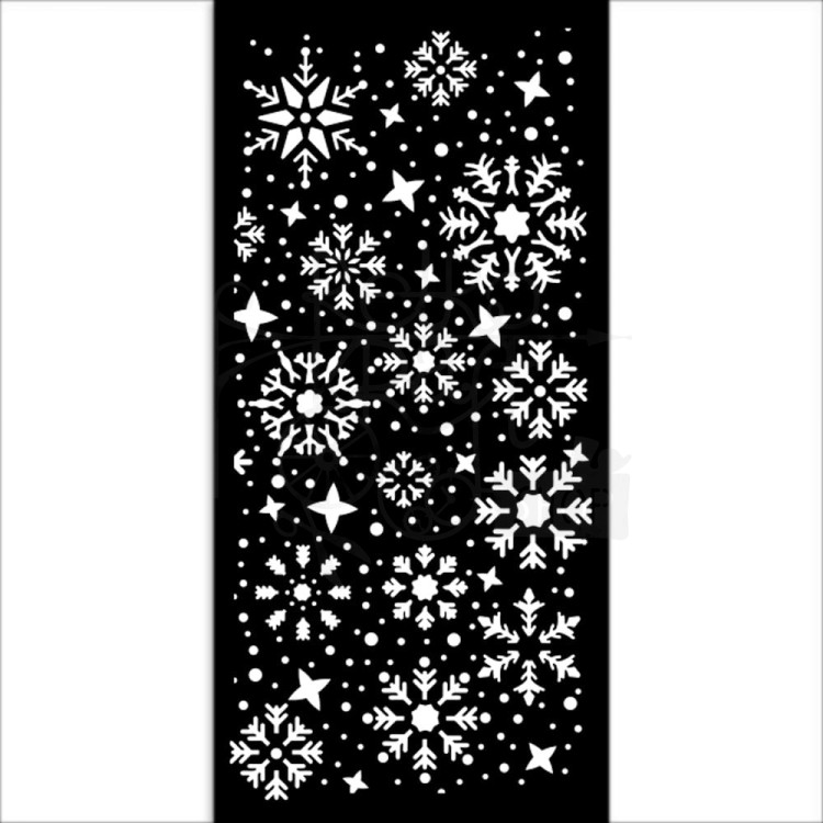 Szablon maska 12x25cm Gear Up For Christmas Śnieżynki KSTDL100 Stamperia