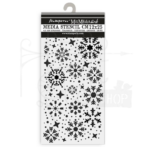 Szablon maska 12x25cm Gear Up For Christmas Śnieżynki KSTDL100 Stamperia