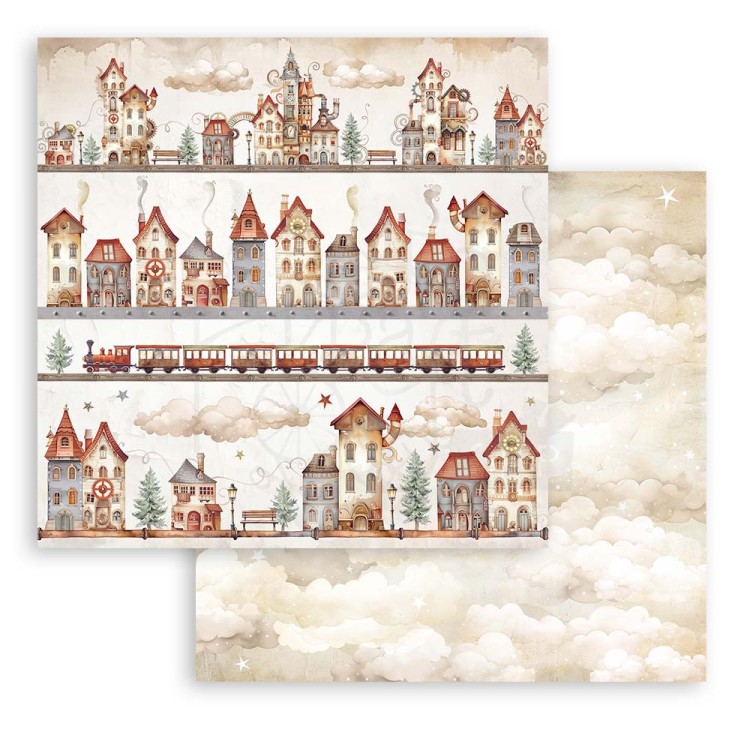 Zestaw papierów do scrapbookingu 20x20 Gear Up For Christmas Backgrounds Tła SBBS111 Stamperia