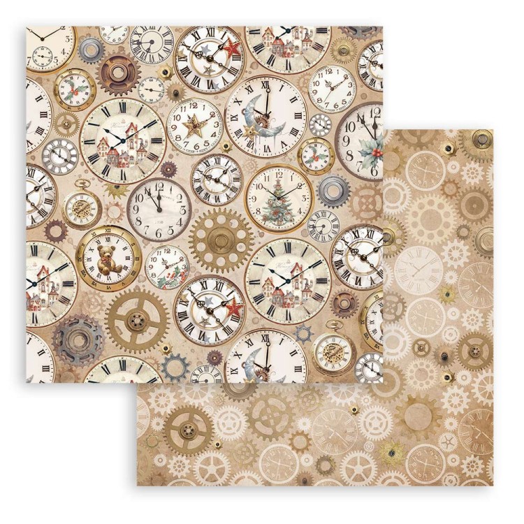 Zestaw papierów do scrapbookingu 20x20 Gear Up For Christmas Backgrounds Tła SBBS111 Stamperia