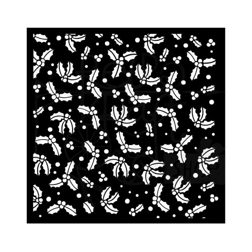 Szablon maska 18x18 Classic Christmas Ostrokrzew KSTDQ114 Stamperia
