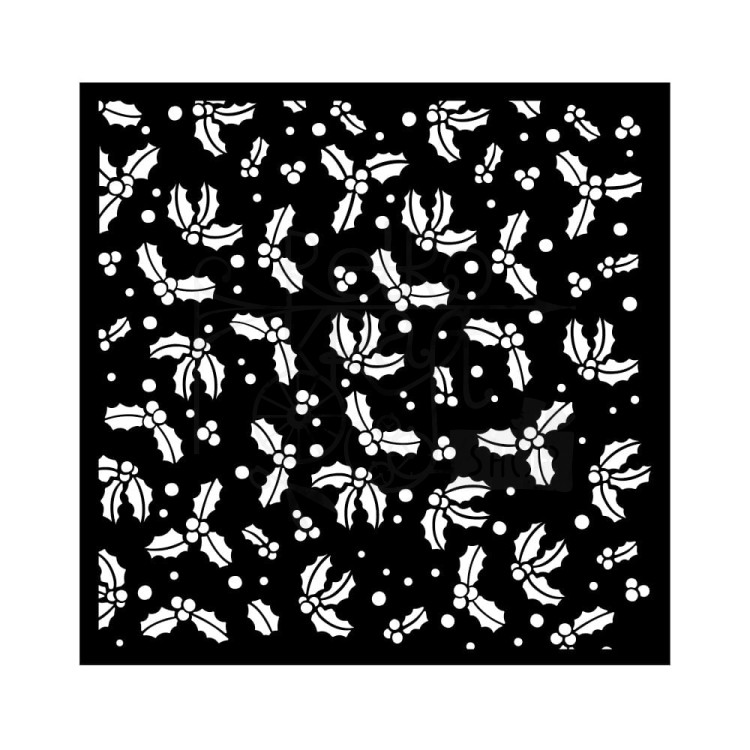 Szablon maska 18x18 Classic Christmas Ostrokrzew KSTDQ114 Stamperia