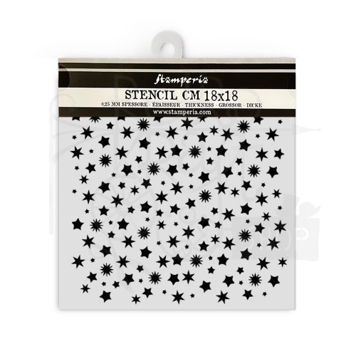 Szablon maska 18x18 Classic Christmas Gwiazdki KSTDQ112 Stamperia