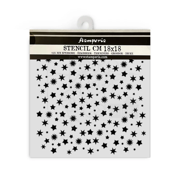 Szablon maska 18x18 Classic Christmas Gwiazdki KSTDQ112 Stamperia