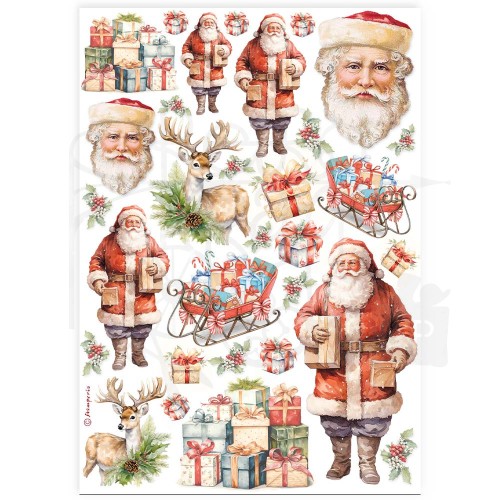 Papier ryżowy do decoupage A4 Classic Christmas Mikołaj DFSA4919 Stamperia