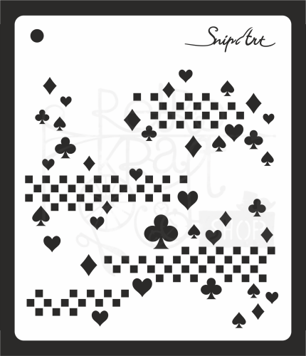 Szablon maska 15x15 Lucky Games karty i szachownica SnipArt