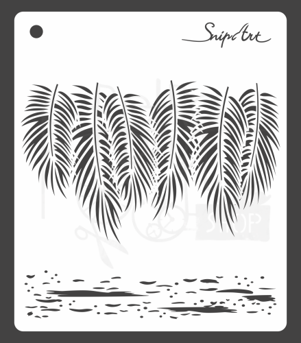 Szablon maska 15x15 Tropical Adventure liście palmowe SnipArt