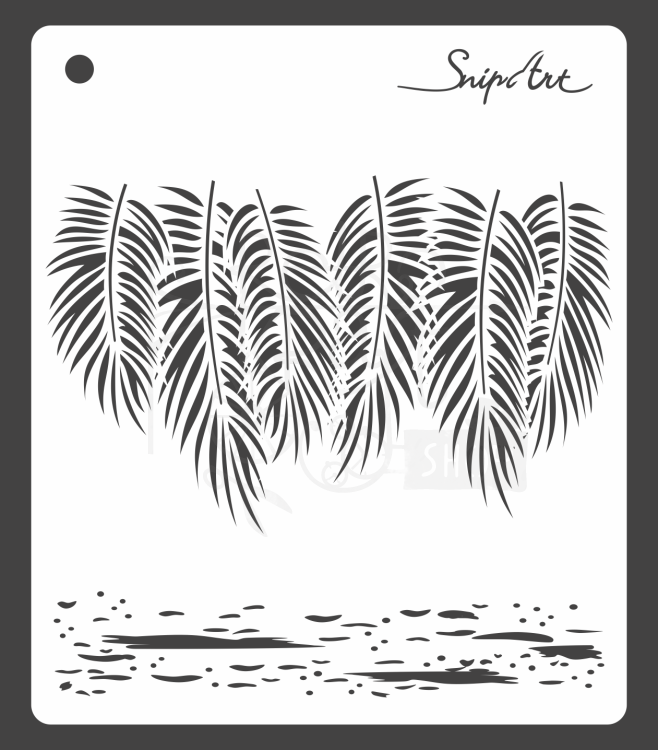 Szablon maska 15x15 Tropical Adventure liście palmowe SnipArt