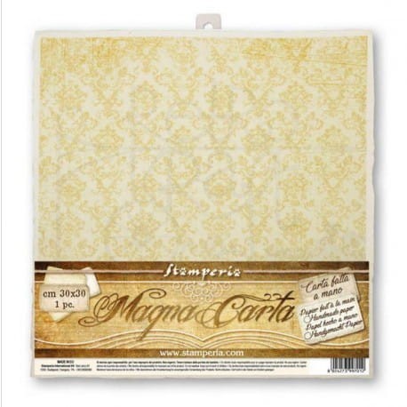 Papier czerpany 30x30 Wzór Damask DFMC21 Stamperia