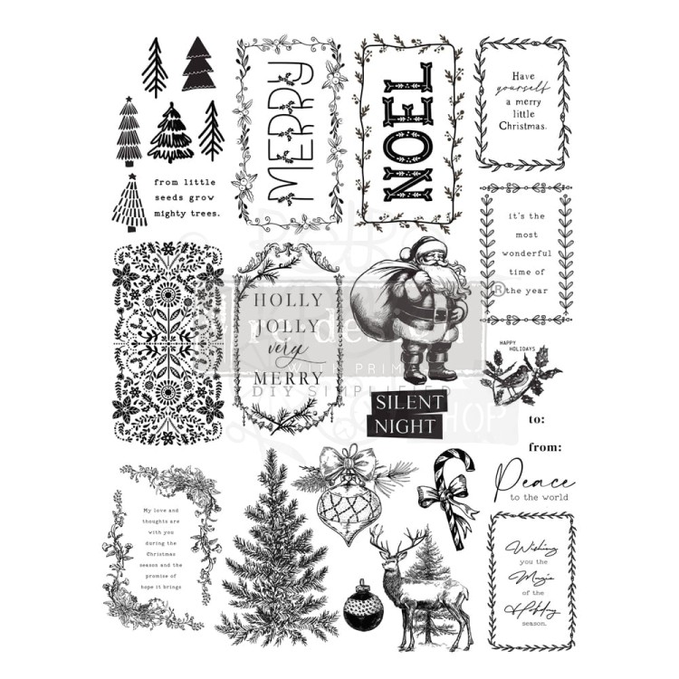 Stempel akrylowy 21.6x28 Merry And Bright Tags 670344 Prima
