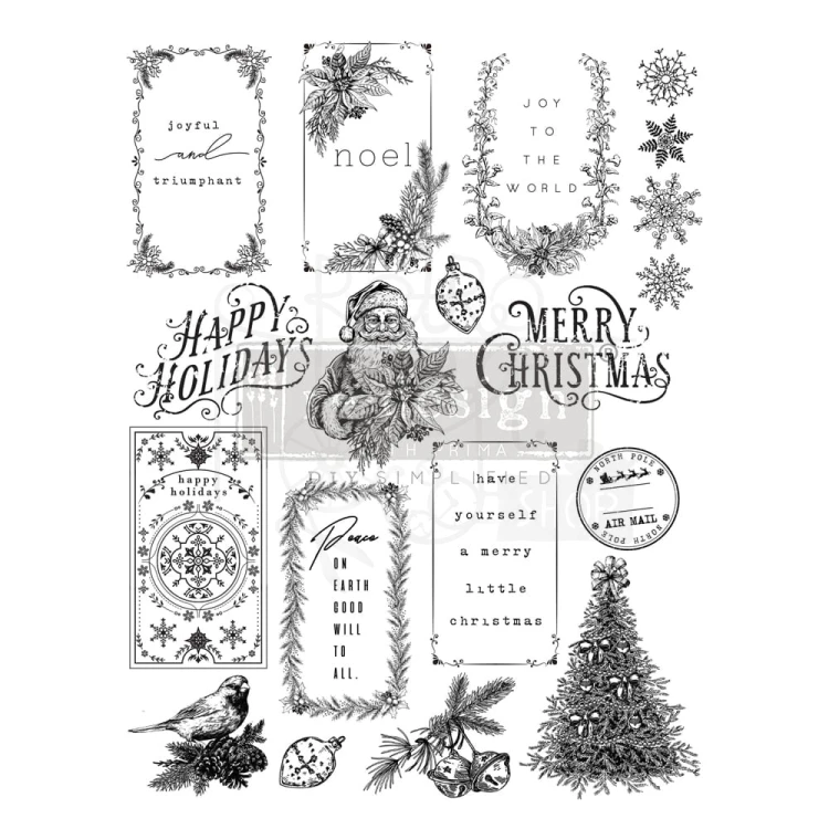Stempel akrylowy 21.6x28 Santa's Helper Tags 670337 Prima