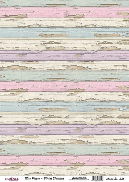 Papier ryżowy do decoupage A4 Pastelowe deski PR0336 Cadence