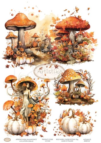Papier ryżowy do decoupage A4 Jesień 02 A-R-034 Artistiko