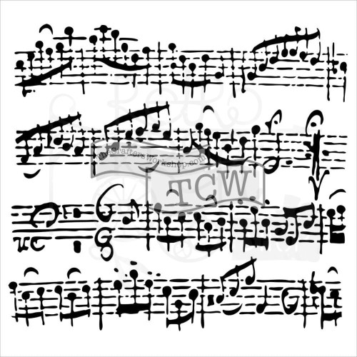 Szablon maska 12x12 Sheet Music nuty Crafter's Workshop