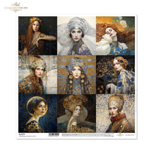 Papier do scrapbookingu 30x30 Inspired by Klimt kobiety SL1577 ITD Collection