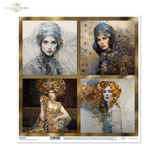 Papier do scrapbookingu 30x30 Inspired by Klimt kobiety SL1578 ITD Collection