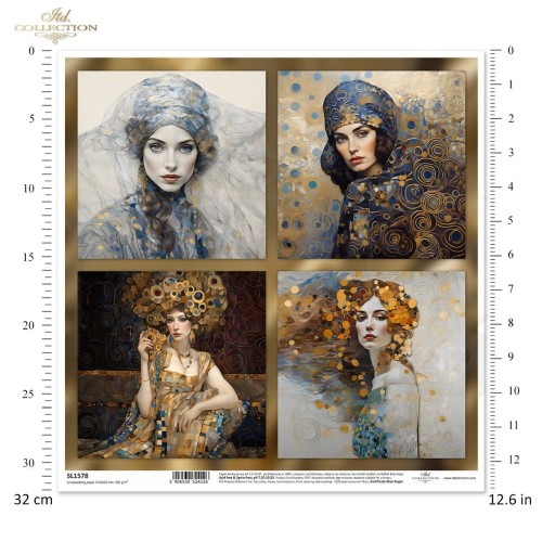 Papier do scrapbookingu 30x30 Inspired by Klimt kobiety SL1578 ITD Collection