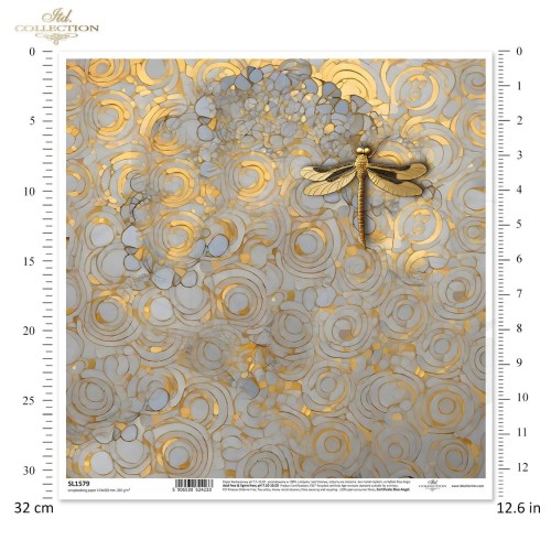 Papier do scrapbookingu 30x30 Inspired by Klimt ważki motyle SL1579 ITD Collection