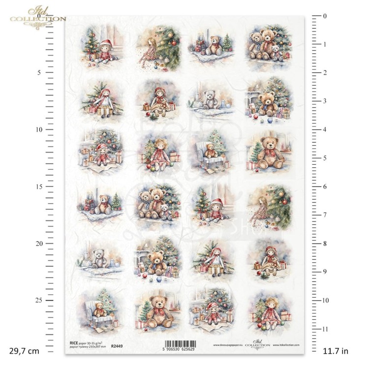 Papier ryżowy do decoupage A4 Laleczki misie R2449 ITD Collection
