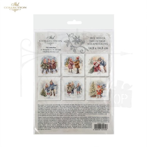 Zestaw papierów ryżowych do decoupage 14.8x14.8 Dzieci RSM130 ITD Collection