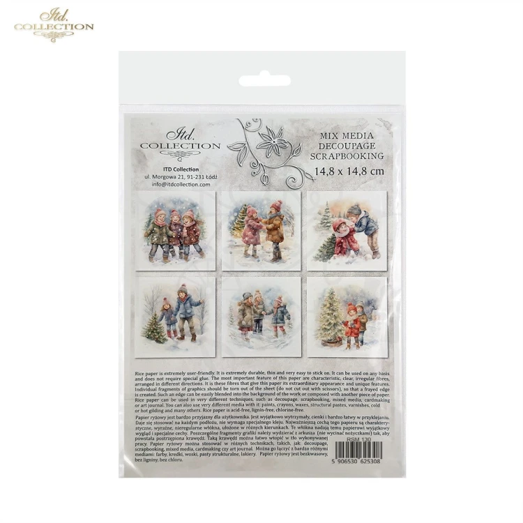 Zestaw papierów ryżowych do decoupage 14.8x14.8 Dzieci RSM130 ITD Collection