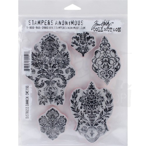 Stempel gumowy kauczukowy Distress Damask CMS190 Tim Holtz Stampers Anonymous