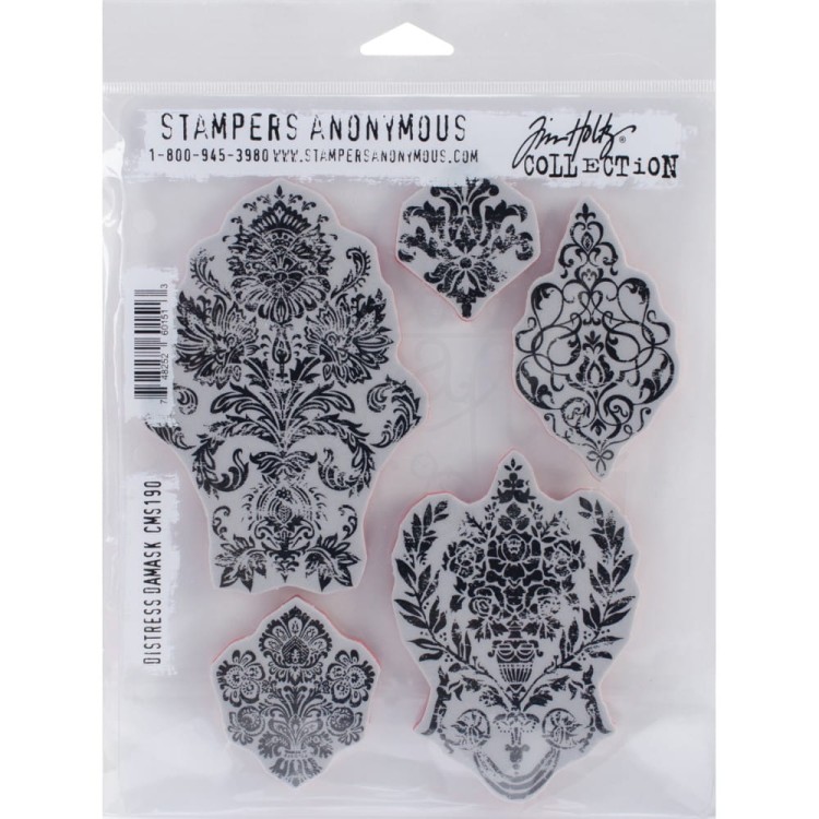 Stempel gumowy kauczukowy Distress Damask CMS190 Tim Holtz Stampers Anonymous