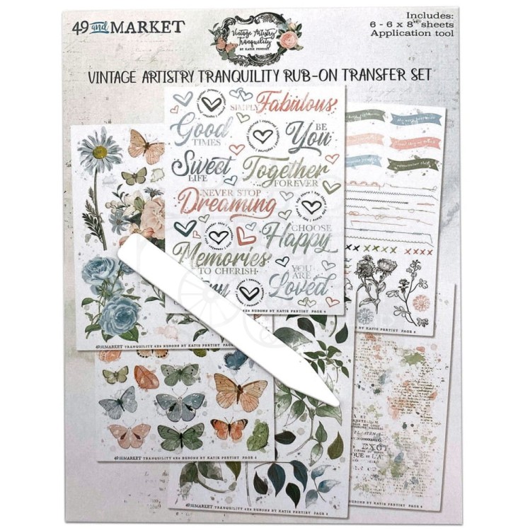 Rub-On transfer 15x20cm Vintage Artistry Tranquility 6 arkuszy VAT-39654 49 And Market