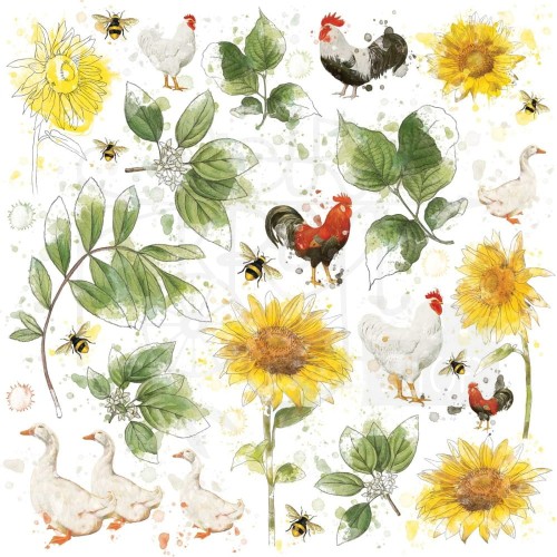 Rub-On transfer 30x30cm Vintage Artistry Countryside 1 arkusz VAC-38732 49 And Market