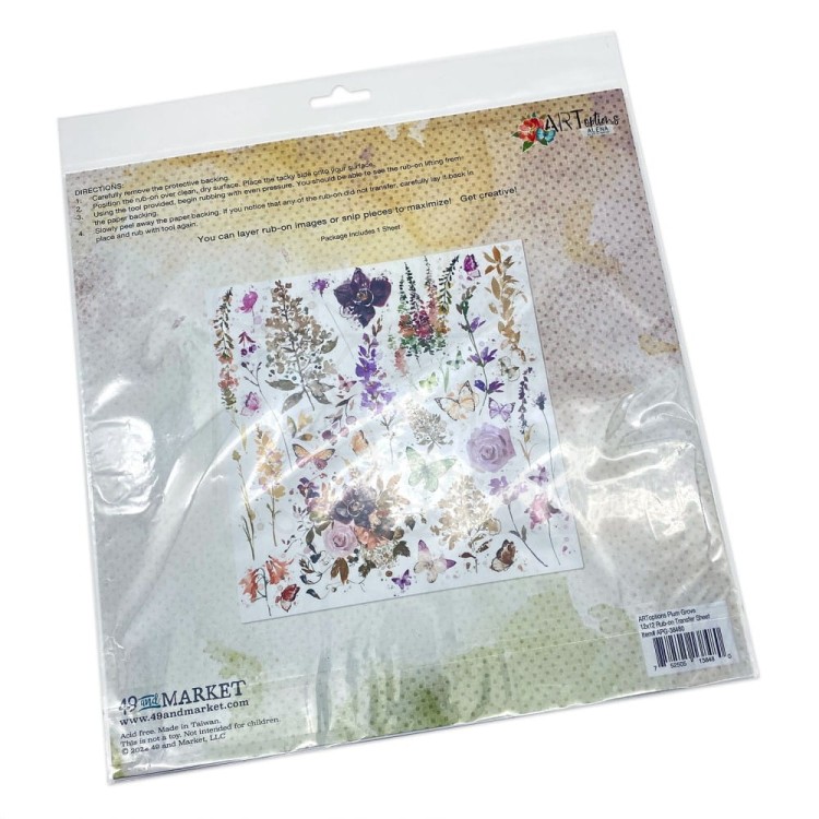 Rub-On transfer 30x30cm ARToptions Plum Grove 1 arkusz APG-38480 49 And Market
