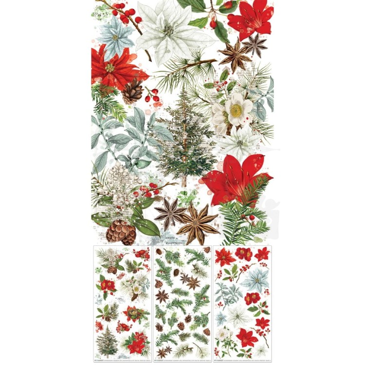 Rub-On transfer 15x30cm Evergreen Season Botanical 3 arkusze ES-28492 49 And Market